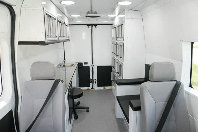 Mobile phlebotomy unit interior